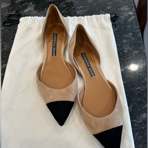 Veronica Beard Shoes - Veronica Beard Leonie Fawn & Black Suede D'Orsay Flat